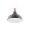 BIRK Blau Ø19cm Pendelleuchte - E27 Fassung, 2m Kabel, Metall / Holz