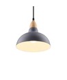 BIRK Blau Ø24cm Pendelleuchte - E27 Fassung, 2m Kabel, Metall / Holz