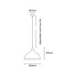 BIRK Blau Ø24cm Pendelleuchte - E27 Fassung, 2m Kabel, Metall / Holz