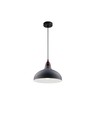 BIRK Grau Ø24cm Pendelleuchte - E27 Fassung, 2m Kabel, Metall / Holz