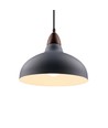 BIRK Grau Ø24cm Pendelleuchte - E27 Fassung, 2m Kabel, Metall / Holz