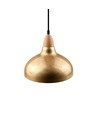 BIRK Messing Ø19cm Pendelleuchte - E27 Fassung, 2m Kabel, Metall / Holz