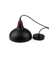 BIRK Schwarz Ø24cm Pendelleuchte - E27 Fassung, 2m Kabel, Metall / Holz