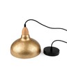 BIRK Messing Ø24cm Pendelleuchte - E27 Fassung, 2m Kabel, Metall / Holz