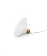 Weiße Ø22cm Pendelleuchte - E27 Fassung, 2m Kabel, Weiß/Messing