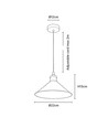 Weiße Ø22cm Pendelleuchte - E27 Fassung, 2m Kabel, Weiß/Messing