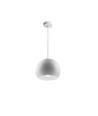 Weiße Ø20cm Pendelleuchte - E27 Fassung, 2m Kabel, Metall