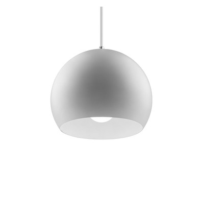 Weiße Ø20cm Pendelleuchte - E27 Fassung, 2m Kabel, Metall