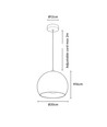 Weiße Ø20cm Pendelleuchte - E27 Fassung, 2m Kabel, Metall