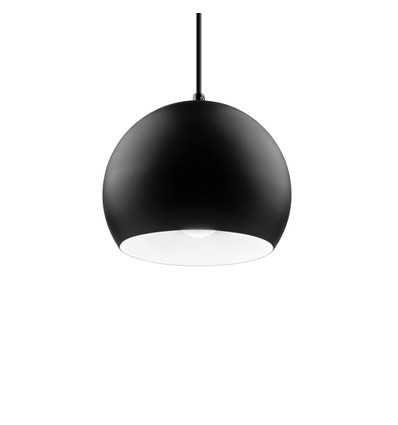 Schwarze Ø20cm Pendelleuchte - E27 Fassung, 2m Kabel, Metall