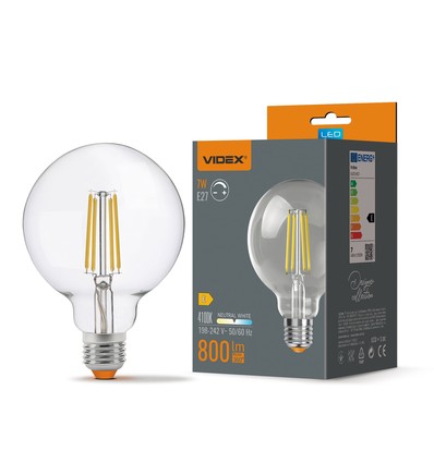 E27 7W LED Filament Leuchtmittel - G95, Neutralweiß