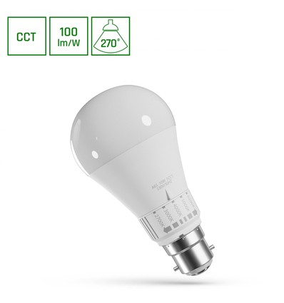 B22 10W LED Lampe - 5CCT, GLS, 5 Lichtfarben in einer Birne