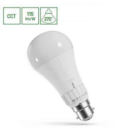 B22 13W LED Leuchtmittel - 5CCT, GLS, 5 Lichtfarben in einer Lampe