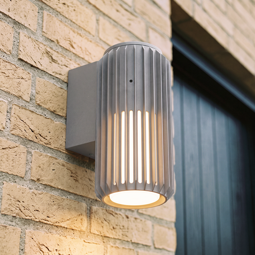 FYRON Wall Wandleuchte, Grau - E27, IP54 Außenbereich