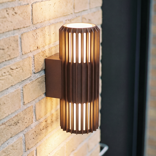 FYRON Duo Up/Down Wandleuchte, Coffee - E27, IP54, Außenbereich