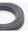 5m Textilkabel 2x0,75 mm² - 230V, schwarz/weiß gestreift