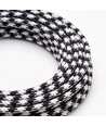 5m Textilkabel 2x0.75 mm² - 230V, schwarz/weiß kariert