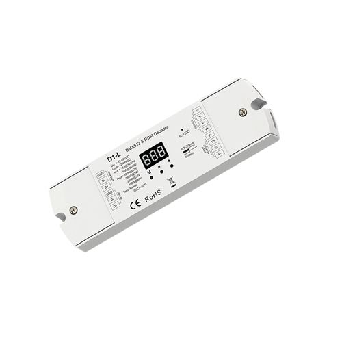 1-Kanal DMX512 & RDM Decoder - 12-48VDC, 15A/10A