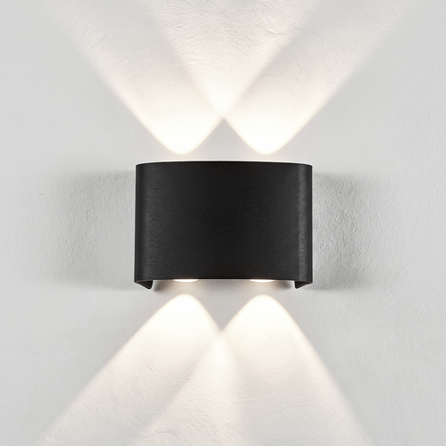 4W CURVE Wandleuchte - IP65, Schwarz, Up/Down, Außen, inkl. Leuchtmittel