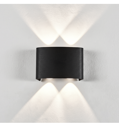 4W CURVE Wandleuchte - IP65, Schwarz, Up/Down, Außen, inkl. Leuchtmittel
