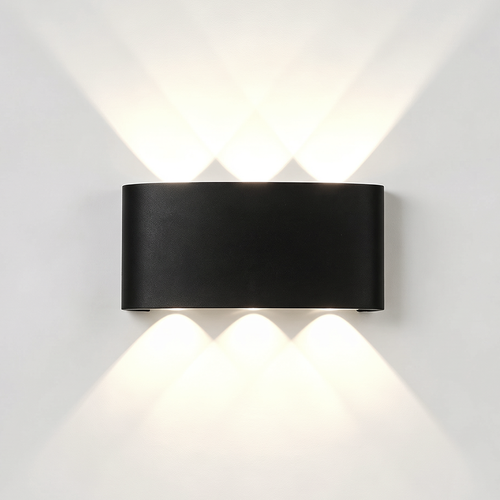 6W CURVE Wandleuchte - IP65, schwarz, Up/Down, Außen, inkl. Leuchtmittel