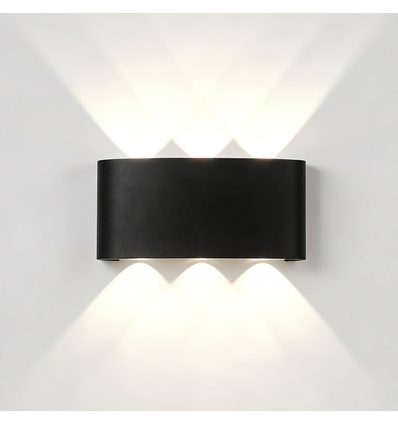 6W CURVE Wandleuchte - IP65, schwarz, Up/Down, Außen, inkl. Leuchtmittel