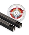 120cm LED Akustikpaneel-Set, schwarz - 2 Stk. Einfarbige LED-Streifen mit 60W Netzteil - WiFi oder RF
