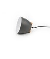 Graue Ø16cm Pendelleuchte - E27 Fassung, 2m Kabel, Metall / Holz