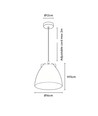 Graue Ø16cm Pendelleuchte - E27 Fassung, 2m Kabel, Metall / Holz