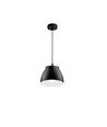 HOLM Schwarz Ø16cm Pendelleuchte - E27 Fassung, 2m Kabel, Metall / Holz