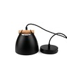 HOLM Schwarz Ø16cm Pendelleuchte - E27 Fassung, 2m Kabel, Metall / Holz