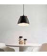 HOLM Schwarz Ø16cm Pendelleuchte - E27 Fassung, 2m Kabel, Metall / Holz