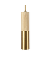 MALM E14 Zylinder-Pendelleuchte Gold/Holz - 2m Kabel, mit Rosette, ohne Leuchtmittel