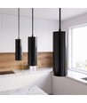 MALM E14 schwarze Zylinder-Pendelleuchte - 2m Kabel, mit Rosette, ohne Leuchtmittel