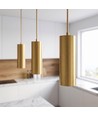 MALM E14 Gold Zylinder-Pendelleuchte - 2m Kabel, mit Rosette, ohne Leuchtmittel