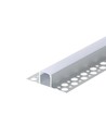 Alu-Fliesenprofil - 2 Meter, Alu, inkl. milchiger Abdeckung und Endkappen