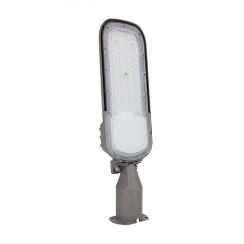 50W LED Straßenleuchte - Ø60 mm, IP65, IK09, grau, 5 Jahre Garantie