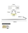 120cm LED Touch Schrankbeleuchtung - Einbau, 12V DC, 8W