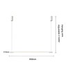 86cm dimmbare Esstischlampe - Weiß, 11W LED, inkl. Seilaufhängung