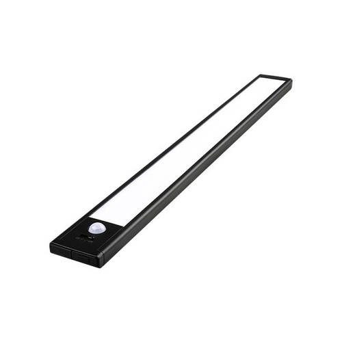 Batteriebetriebene Schrankbeleuchtung - 40 cm, Schwarz, PIR-Sensor, wiederaufladbar