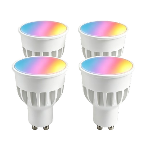 4x GU10 5W Smart Home LED Lampe - Bluetooth, 6,6 cm, kompatibel mit Google Home, Alexa und Smartphone