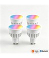 4x GU10 5W Smart Home LED Lampe - Bluetooth, 6,6 cm, kompatibel mit Google Home, Alexa und Smartphone