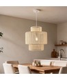 Beige Ø30cm Pendelleuchte - E27 Fassung, 2m Kabel, geflochtene Papierschnur