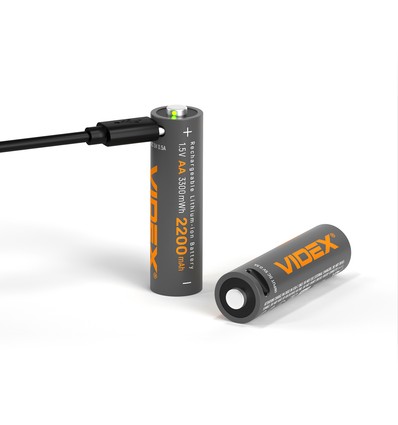2 Stk. AA Batterien, USB-C wiederaufladbar - 1,5V, 2200mAh, Li-ion