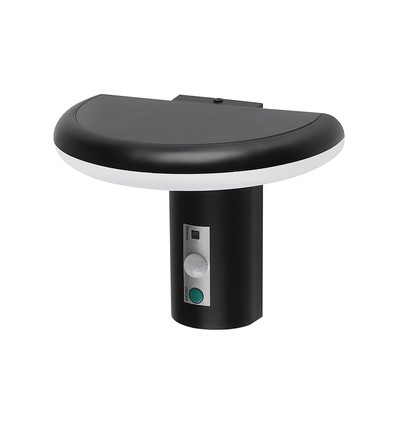 2W LED Solar Gartenleuchte mit Sensor - IP54, 3000K, Schwarz