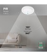 12W LED Sensorleuchte - Rund, PIR-Sensor, Cree-Chip, weiß, 6400K