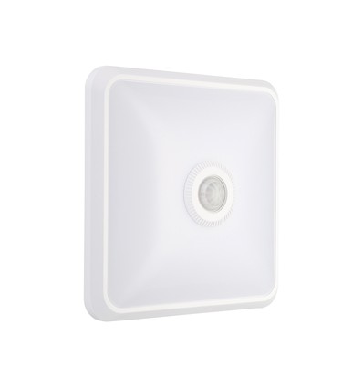 12W LED Sensorleuchte - PIR-Sensor, Cree-Chip, quadratisch, weiß, 3-in-1