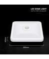 12W LED Sensorleuchte - PIR-Sensor, Cree-Chip, quadratisch, weiß, 3-in-1