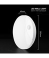 V-Tac 15W LED Außenwandleuchte mit Sensor - Rund, Weiß, Cree Chip, CCT