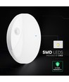 V-Tac 15W LED Außenwandleuchte mit Sensor - Rund, Weiß, Cree Chip, CCT